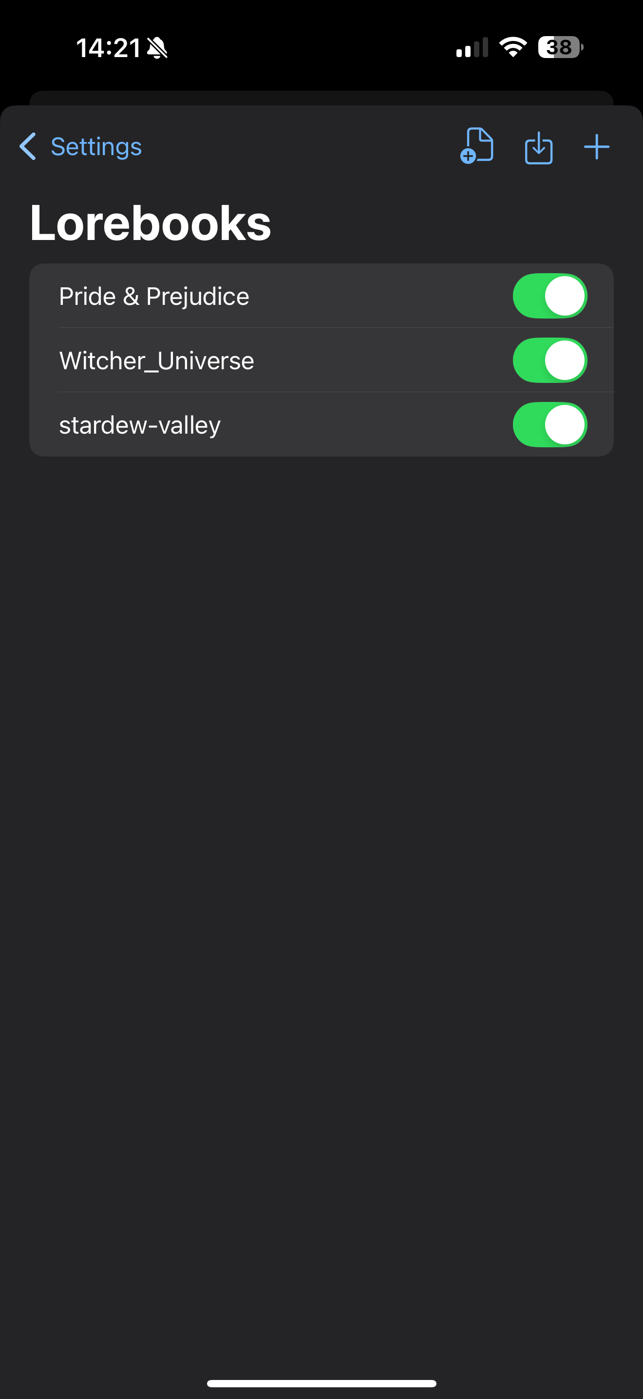 Lorebook Manager with toggles